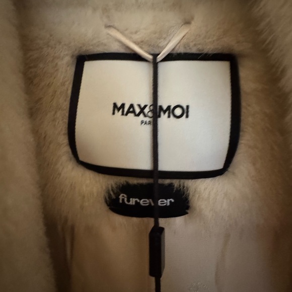 NWT Max & Moi Faux Fur Manteau Beige Long Coat - Picture 2 of 4